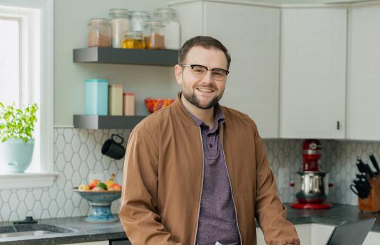 man in kitchen