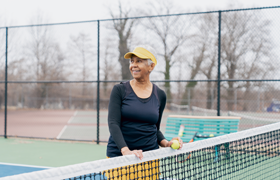 Ursulla enjoying playing tennis during her retirement.